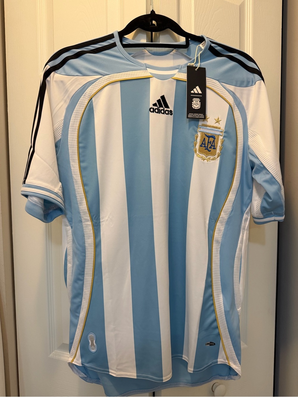 Adidas Argentina Men’s National Team Soccer Jersey - Sky Blue/White 2006 MESSI